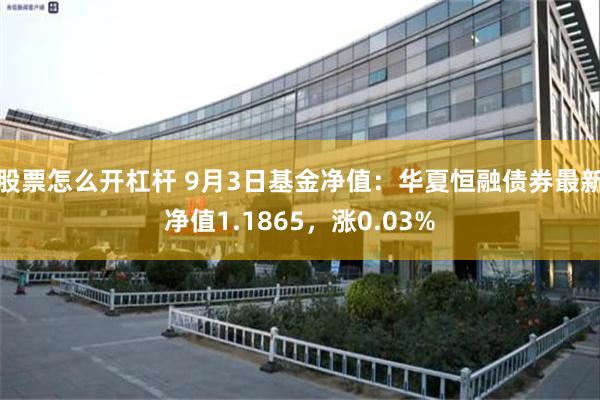 股票怎么开杠杆 9月3日基金净值：华夏恒融债券最新净值1.1865，涨0.03%