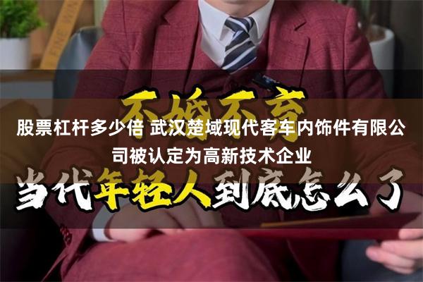 股票杠杆多少倍 武汉楚域现代客车内饰件有限公司被认定为高新技术企业