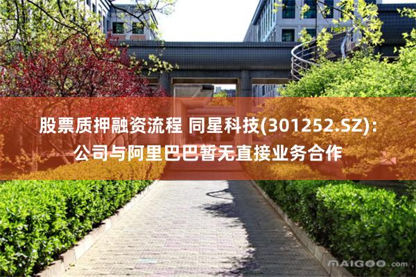 股票质押融资流程 同星科技(301252.SZ)：公司与阿里巴巴暂无直接业务合作