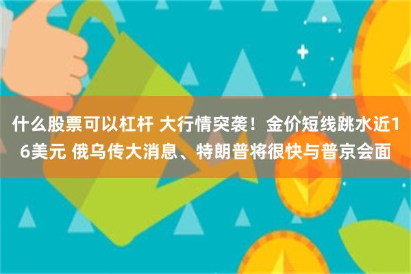 什么股票可以杠杆 大行情突袭！金价短线跳水近16美元 俄乌传大消息、特朗普将很快与普京会面