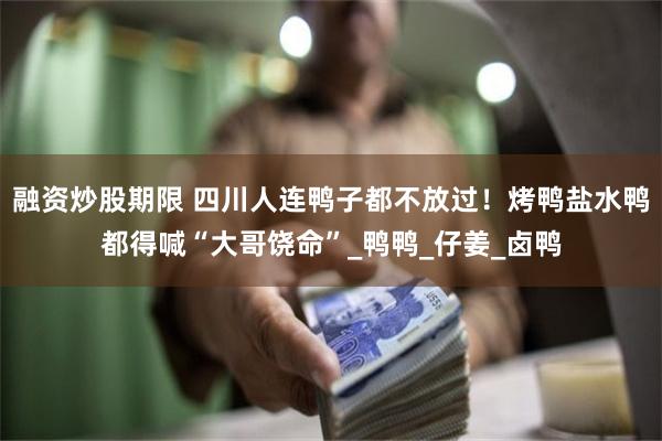 融资炒股期限 四川人连鸭子都不放过！烤鸭盐水鸭都得喊“大哥饶命”_鸭鸭_仔姜_卤鸭