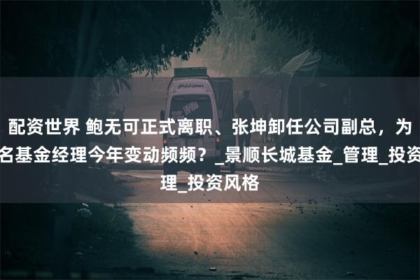 配资世界 鲍无可正式离职、张坤卸任公司副总，为何知名基金经理今年变动频频？_景顺长城基金_管理_投资