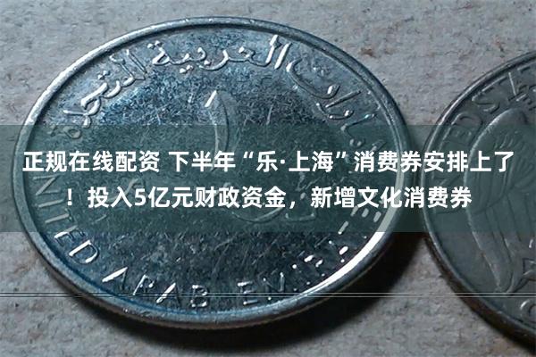 正规在线配资 下半年“乐·上海”消费券安排上了！投入5亿元财政资金，新增文化消费券